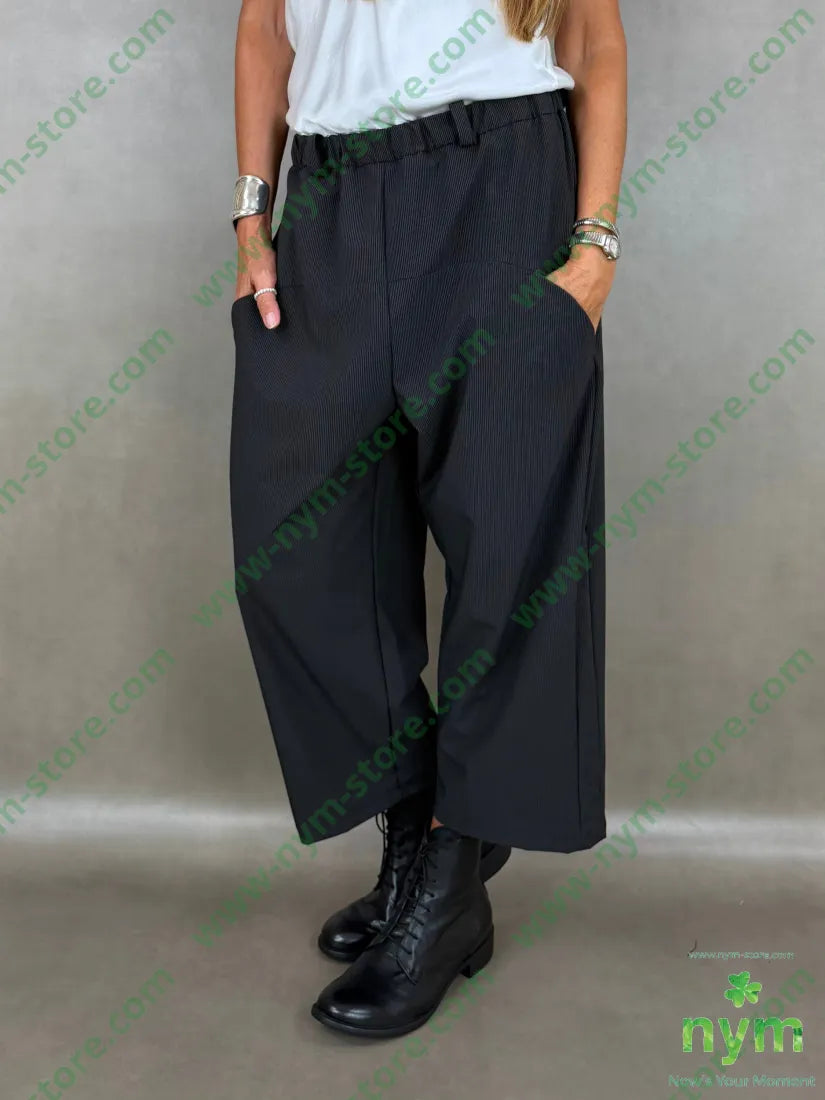 pantalone micro gessato 64pl30vi6ea - U / NERO / AI26 - PANTALONE