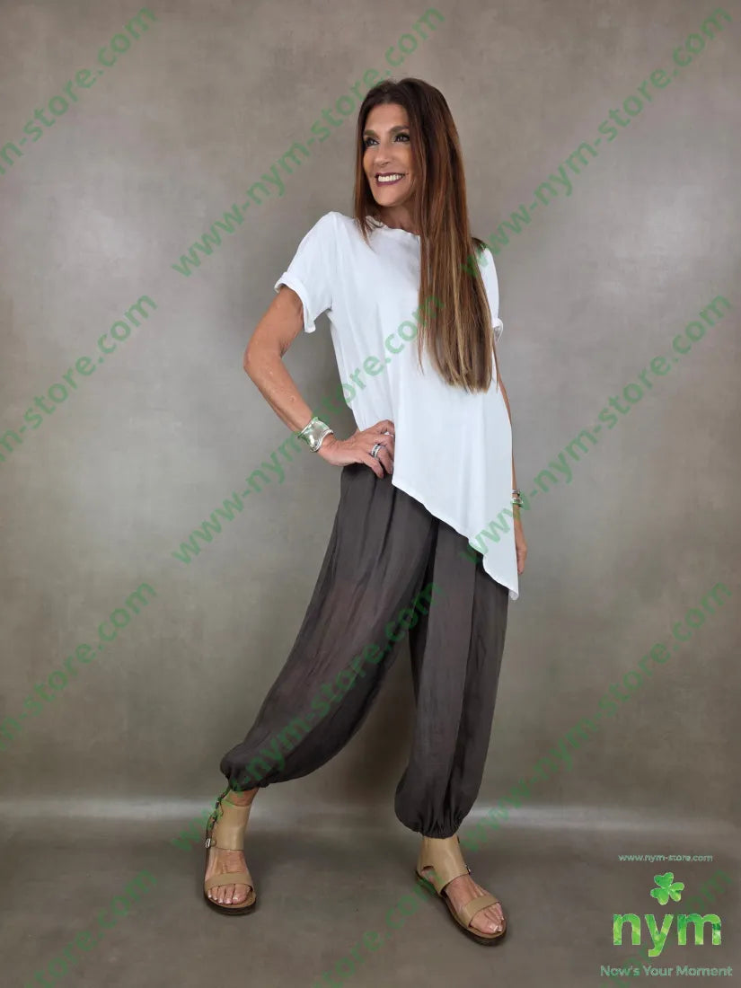 pantalone mussola ela fondo 54ly46vi - PANTALONE