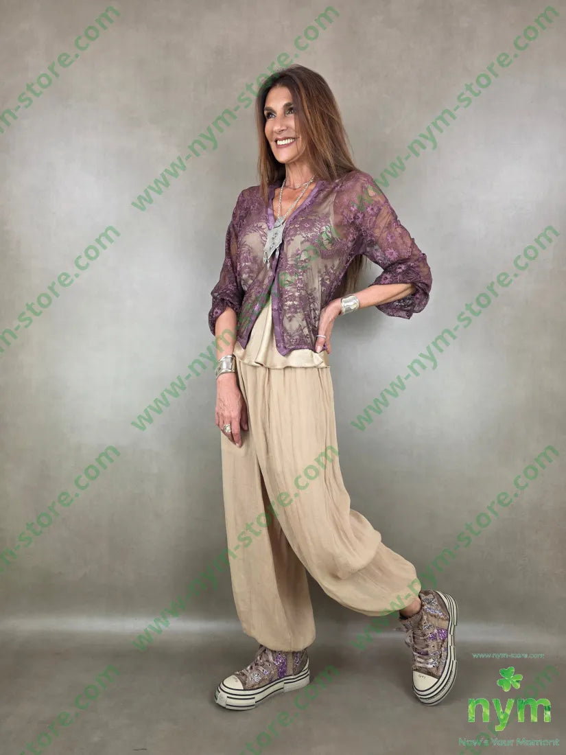 pantalone mussola ela fondo 54ly46vi - PANTALONE