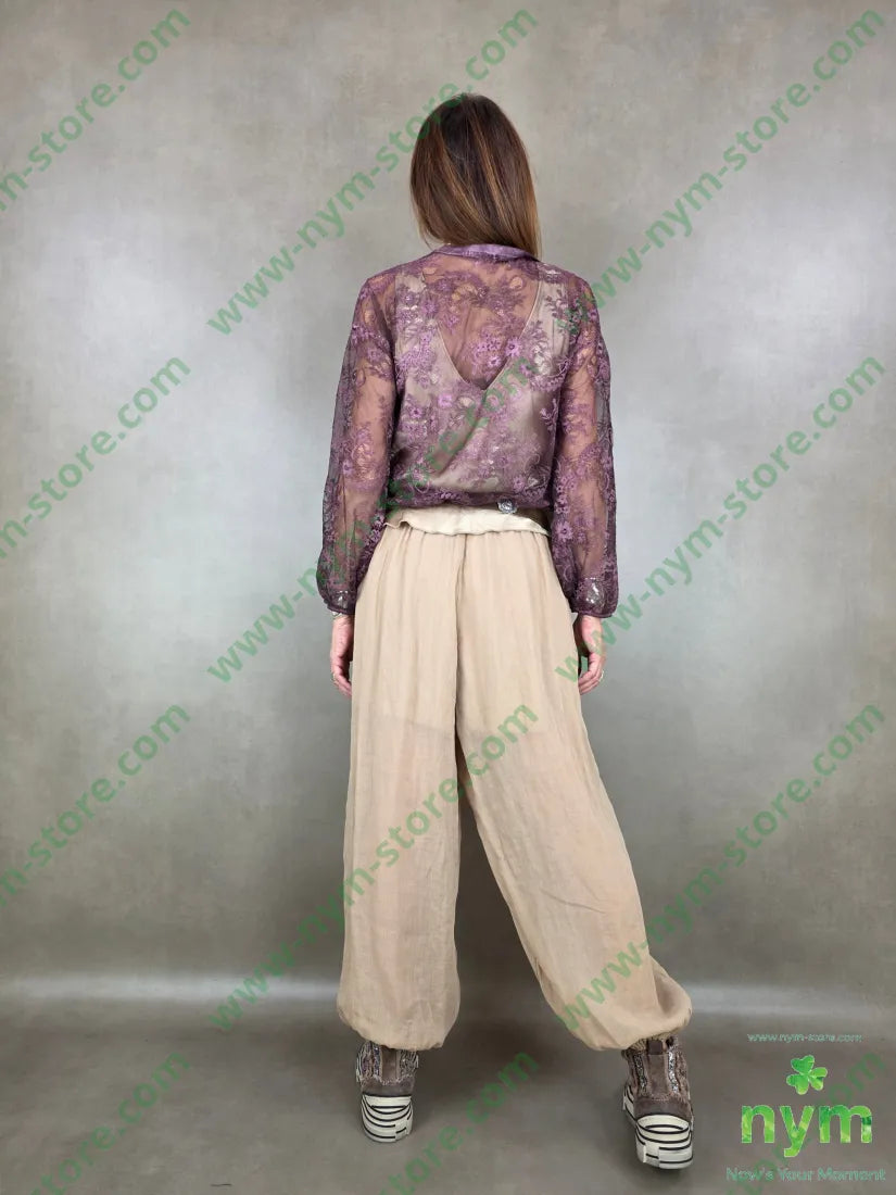 pantalone mussola ela fondo 54ly46vi - PANTALONE