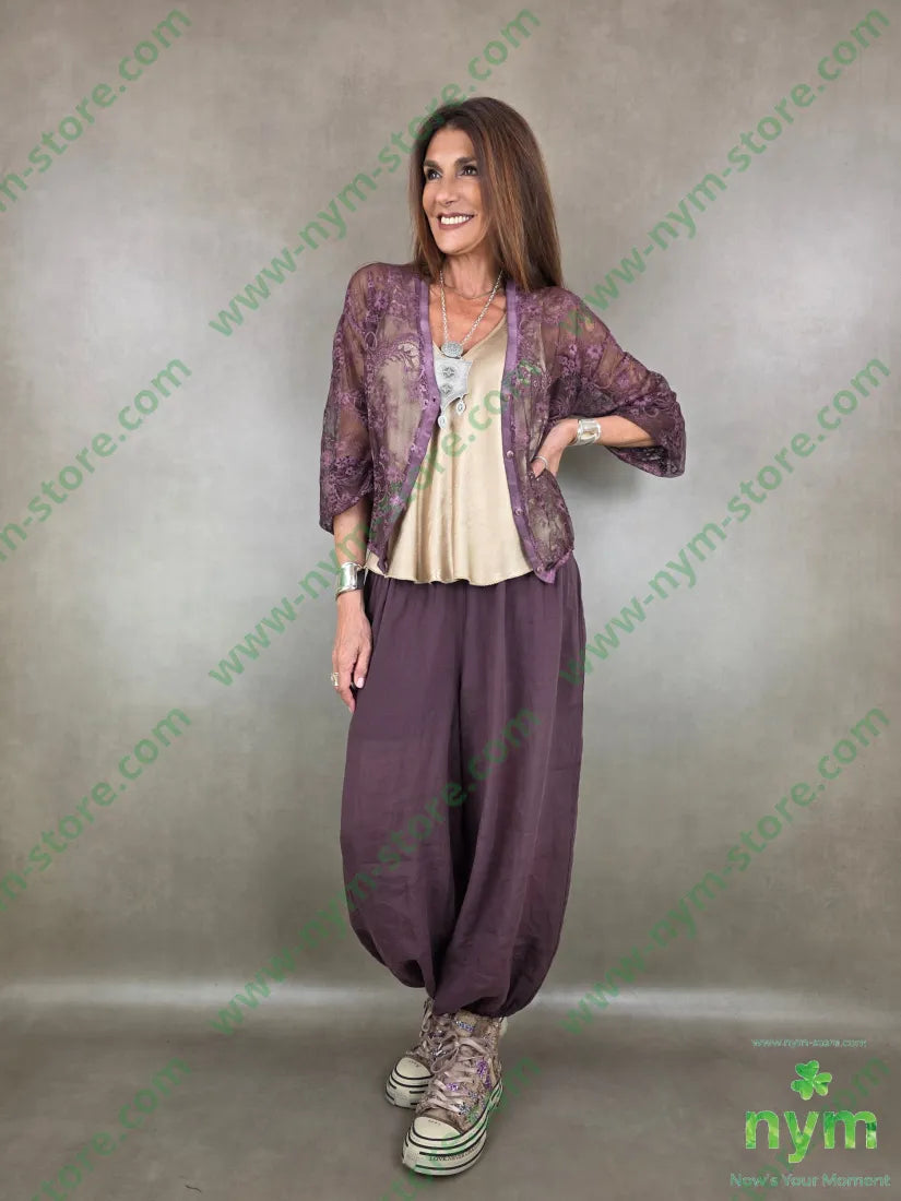 pantalone mussola ela fondo 54ly46vi - PANTALONE