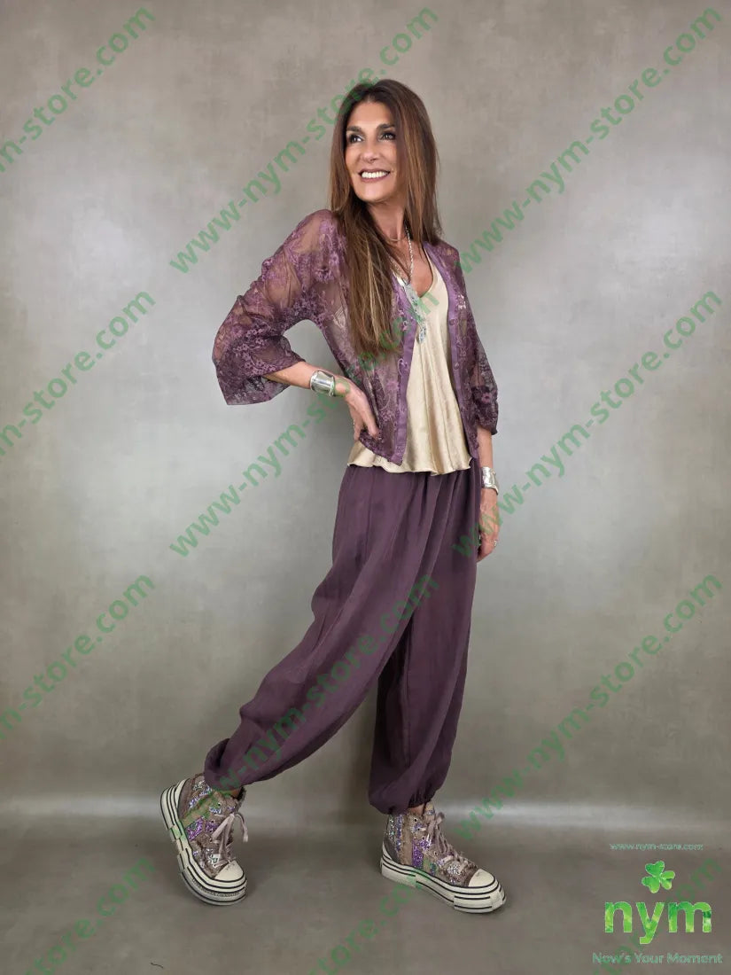 pantalone mussola ela fondo 54ly46vi - PANTALONE