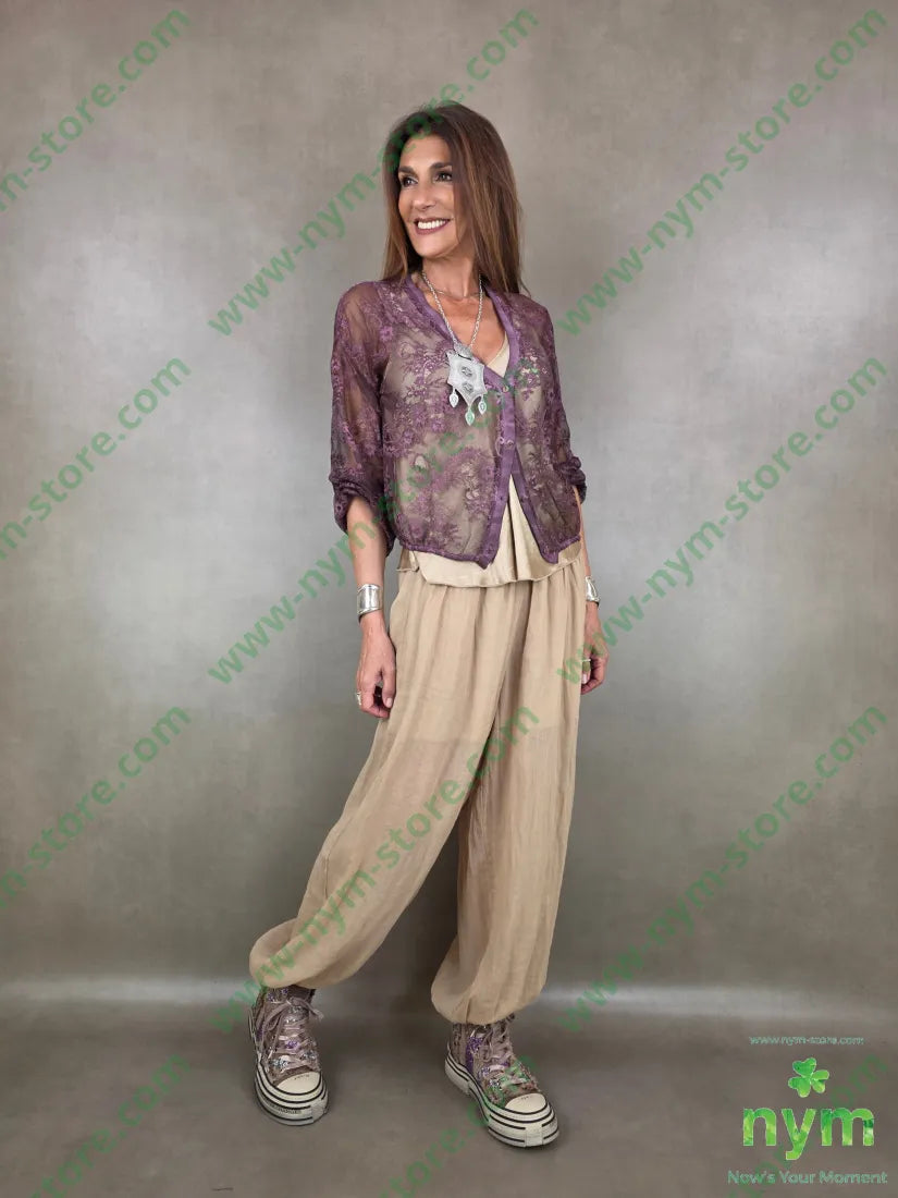 pantalone mussola ela fondo 54ly46vi - PANTALONE
