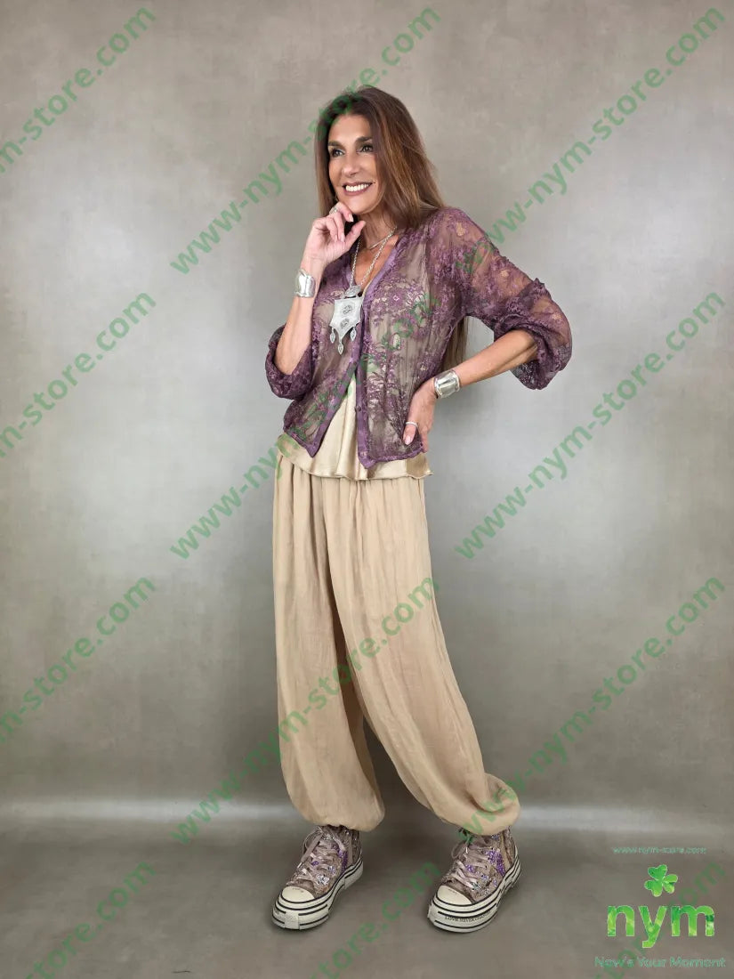 pantalone mussola ela fondo 54ly46vi - PANTALONE
