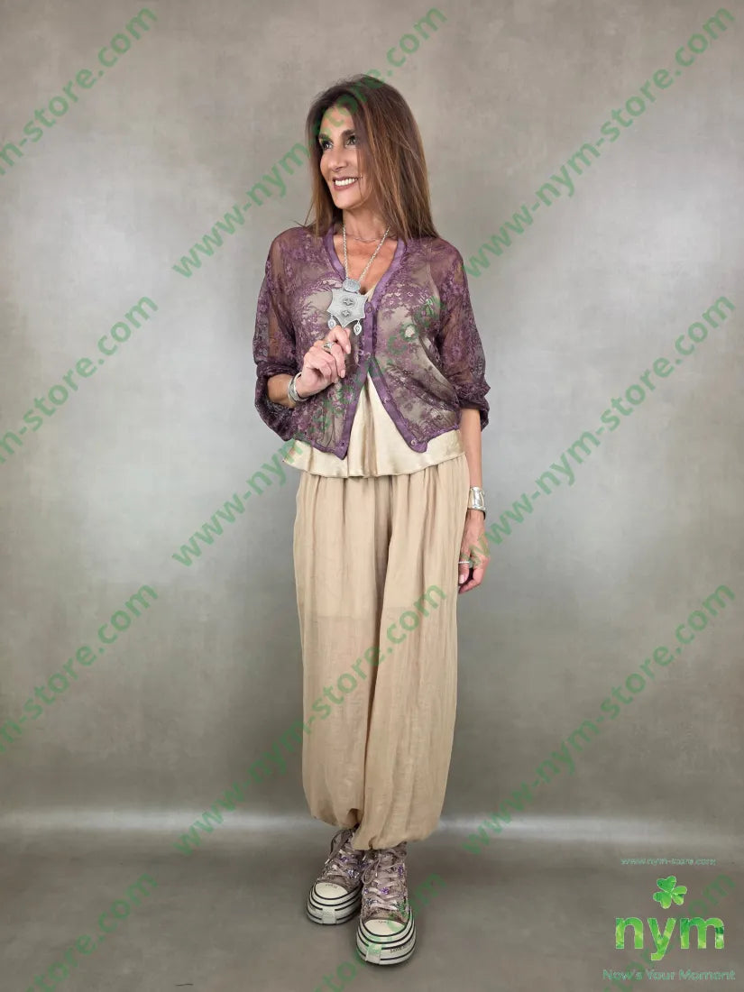 pantalone mussola ela fondo 54ly46vi - PANTALONE