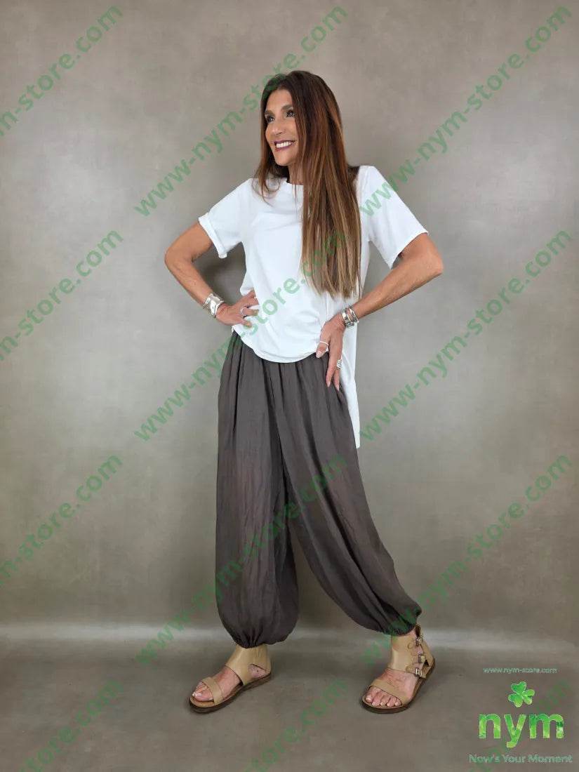 pantalone mussola ela fondo 54ly46vi - PANTALONE