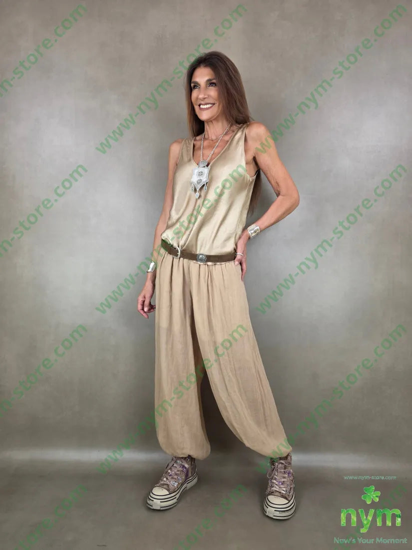 pantalone mussola ela fondo 54ly46vi - PANTALONE