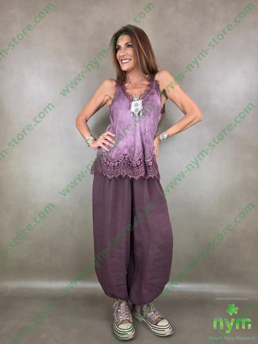 pantalone mussola ela fondo 54ly46vi - PANTALONE