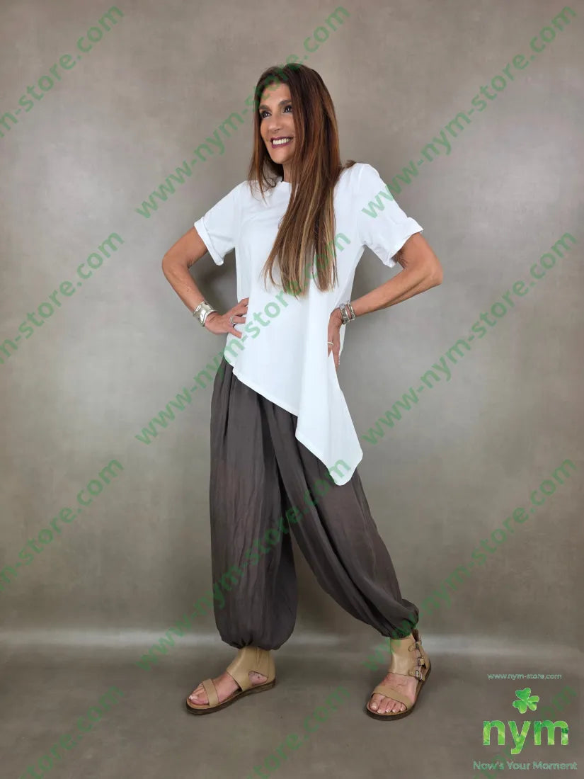 pantalone mussola ela fondo 54ly46vi - PANTALONE