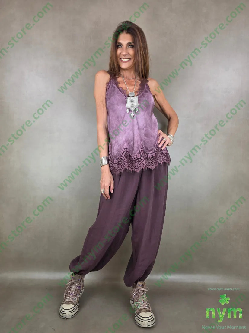 pantalone mussola ela fondo 54ly46vi - PANTALONE