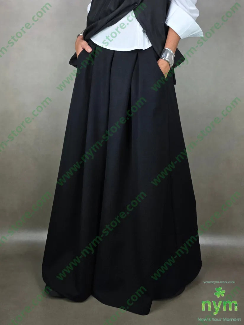 pantalone palazzo a gonna 77pl17vi6ea U / NERO / AI25 PANTALONE