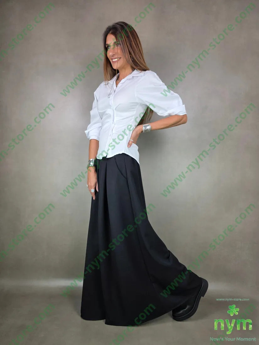 pantalone palazzo a gonna 77pl17vi6ea U / NERO / AI25 PANTALONE