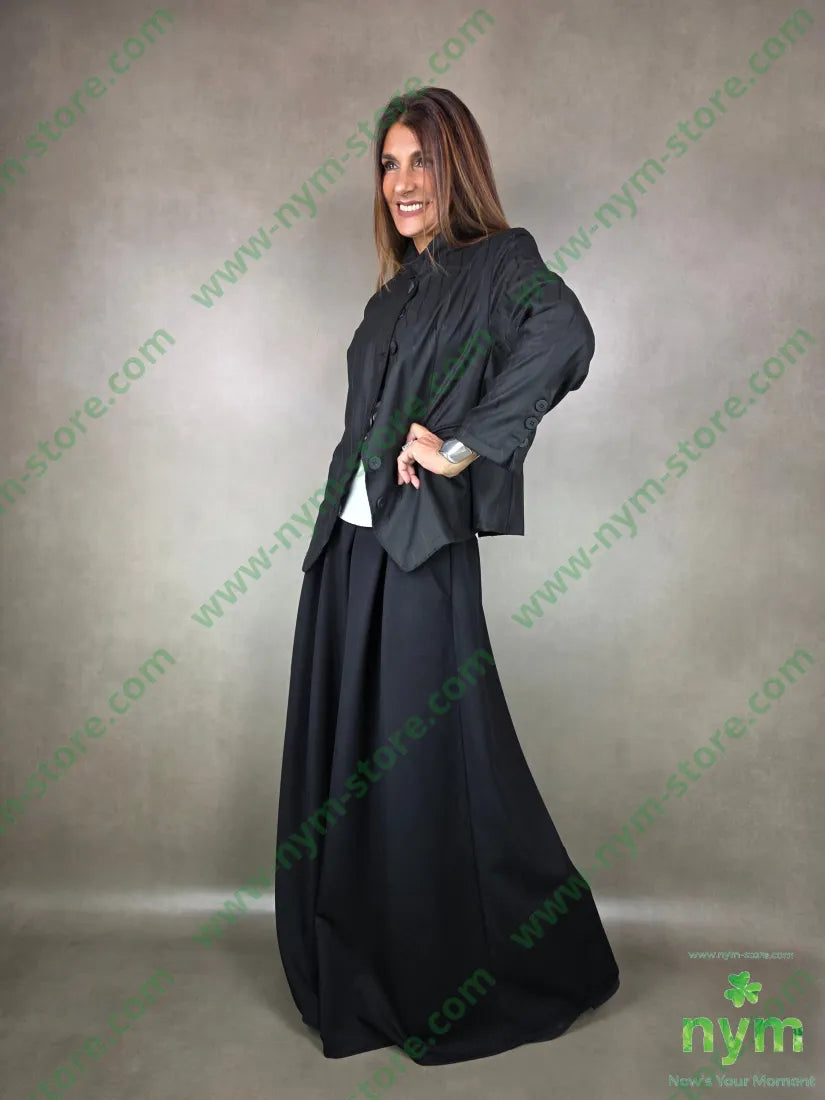 pantalone palazzo a gonna 77pl17vi6ea U / NERO / AI25 PANTALONE