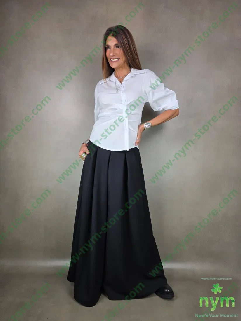 pantalone palazzo a gonna 77pl17vi6ea U / NERO / AI25 PANTALONE