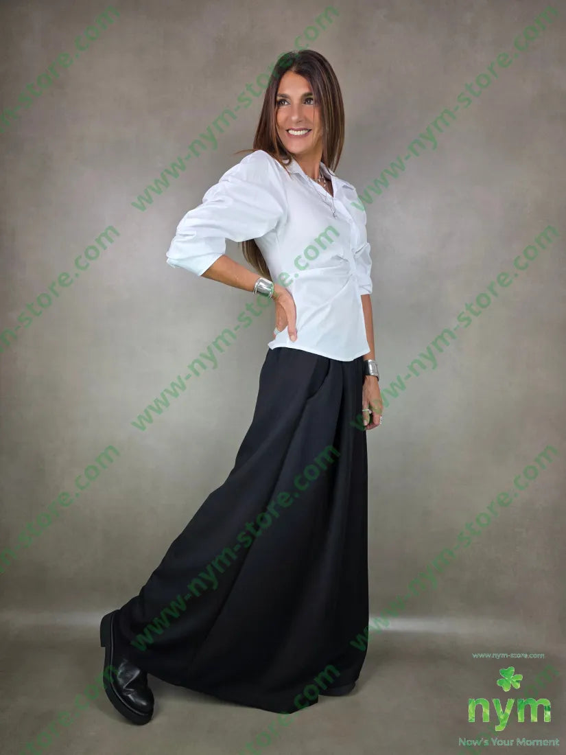 pantalone palazzo a gonna 77pl17vi6ea U / NERO / AI25 PANTALONE