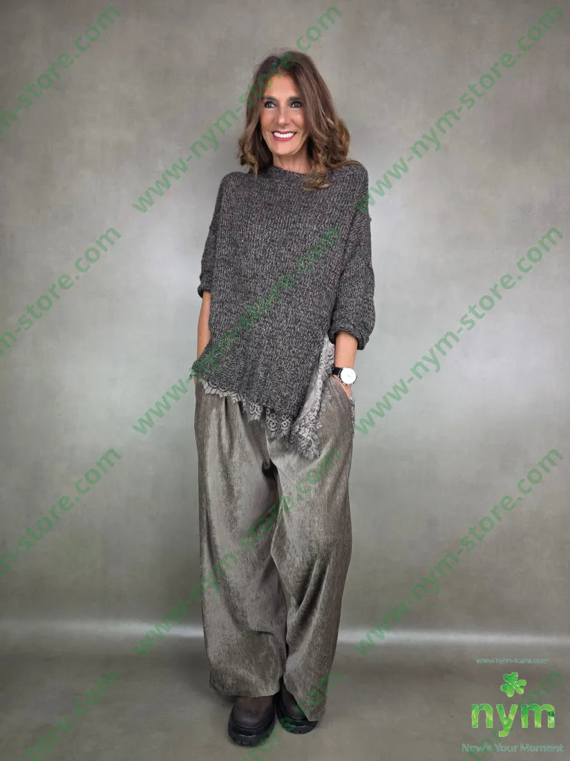 pantalone palazzo ciniglia 98pl2ea PANTALONE