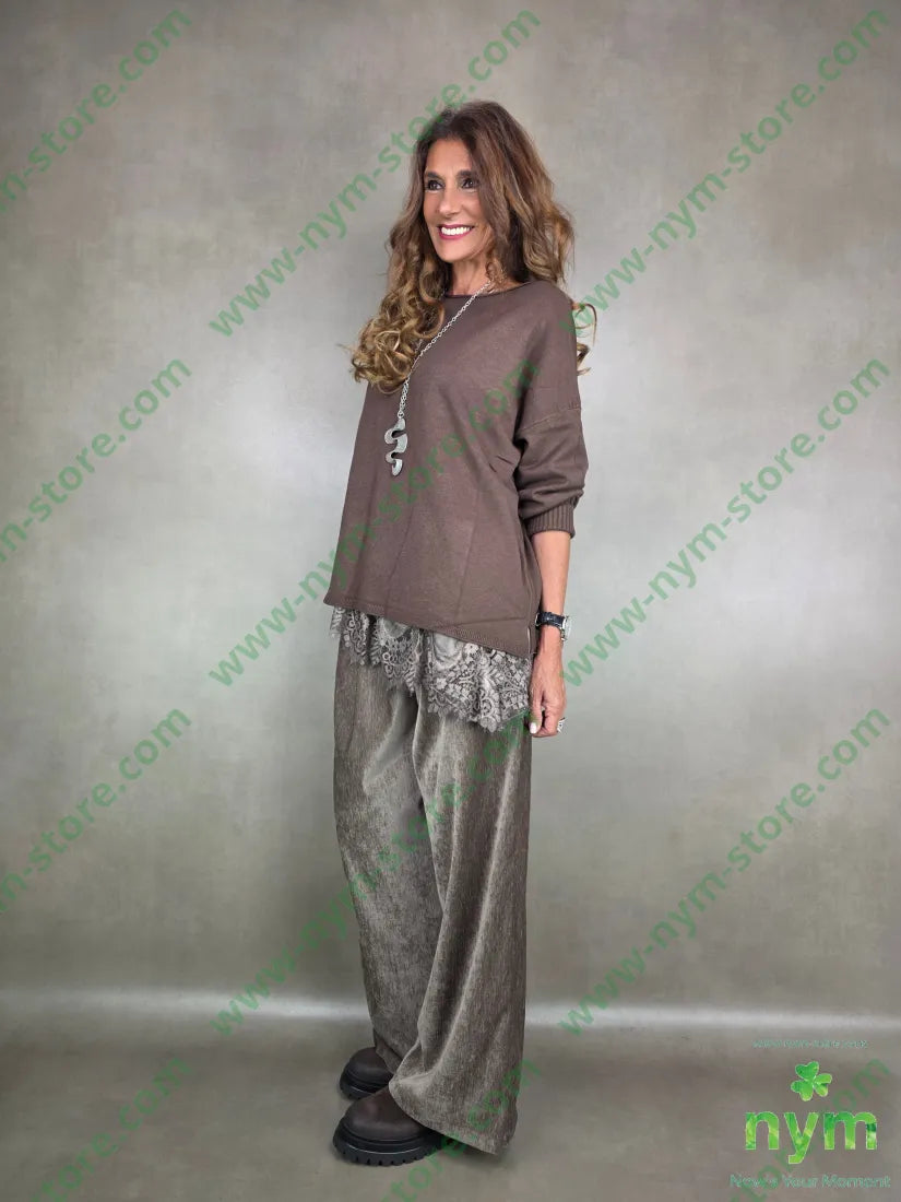 pantalone palazzo ciniglia 98pl2ea PANTALONE