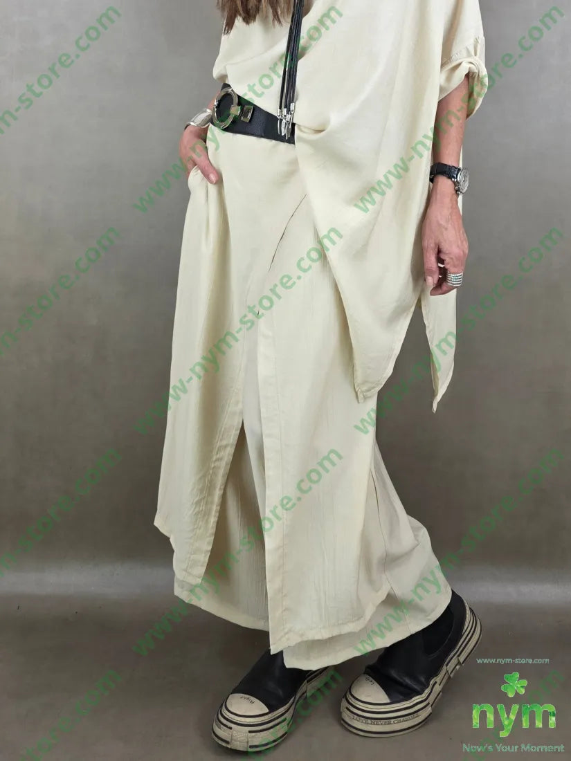 pantalone palazzo incrociato 84vi16pl - U / BURRO / PE26 - PANTALONE