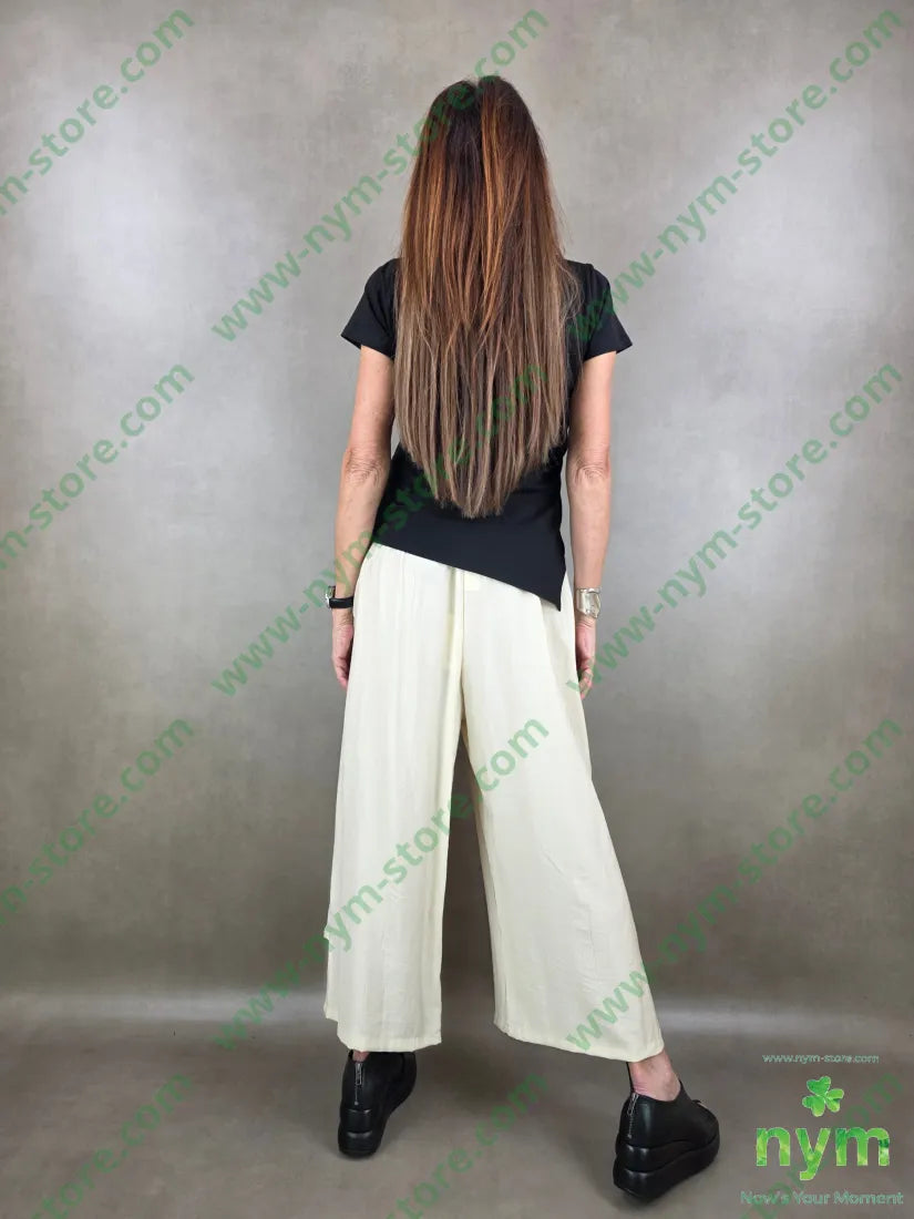 pantalone palazzo incrociato 84vi16pl - U / BURRO / PE26 - PANTALONE