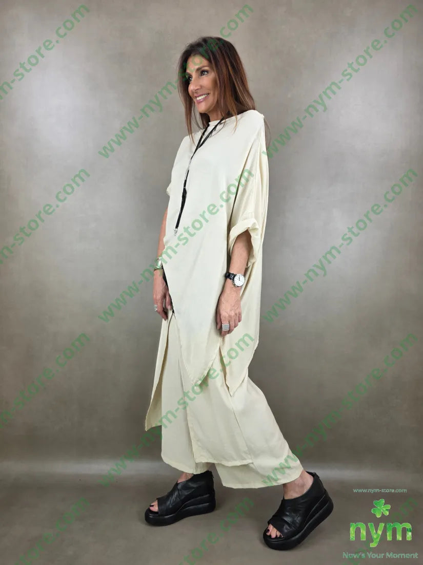 pantalone palazzo incrociato 84vi16pl - U / BURRO / PE26 - PANTALONE