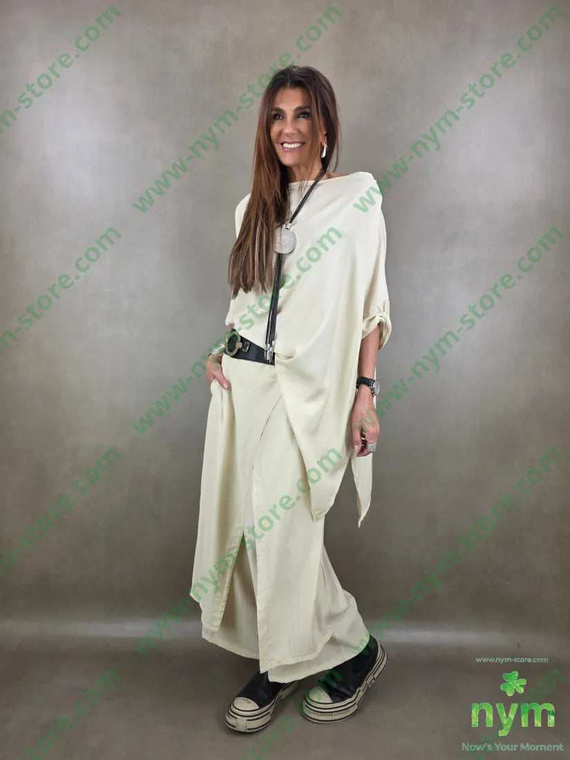 pantalone palazzo incrociato 84vi16pl - U / BURRO / PE26 - PANTALONE