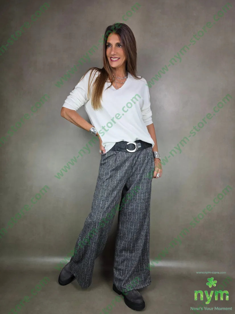 pantalone palazzo tratteggiato 95pc5ea PANTALONE