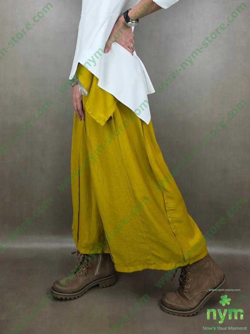 pantalone piega cucita 84vi16pa U / GIALLO / PE26 PANTALONE