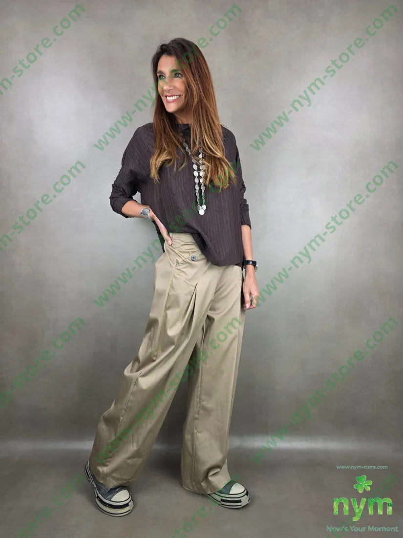 pantalone piega soffietto tessuto lucido 79vi19ny2ea PANTALONE