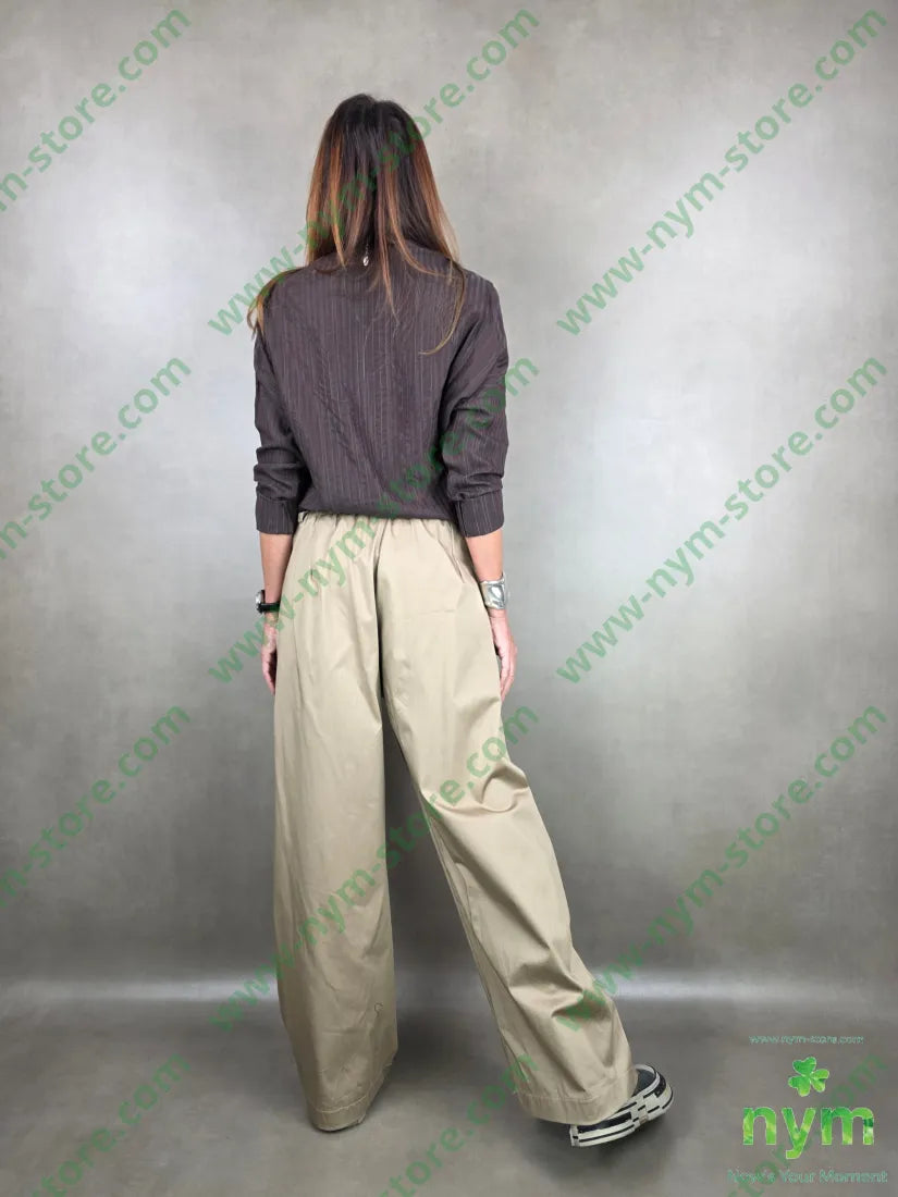 pantalone piega soffietto tessuto lucido 79vi19ny2ea PANTALONE