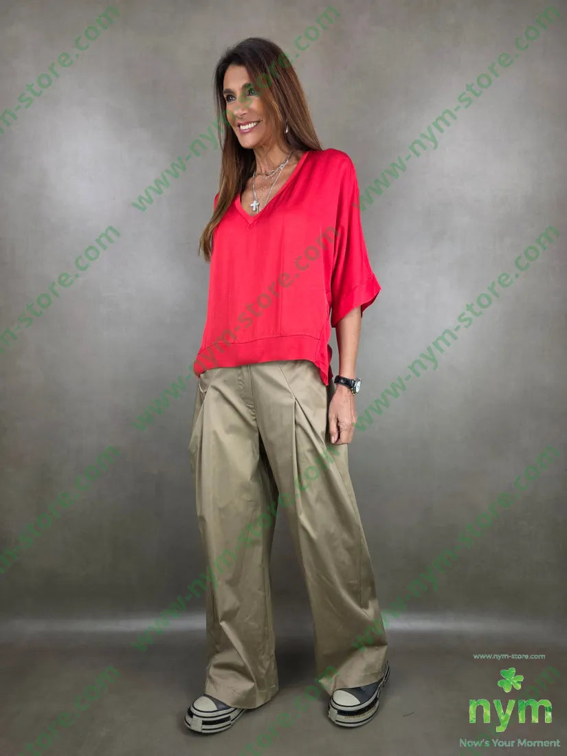 pantalone piega soffietto tessuto lucido 79vi19ny2ea PANTALONE