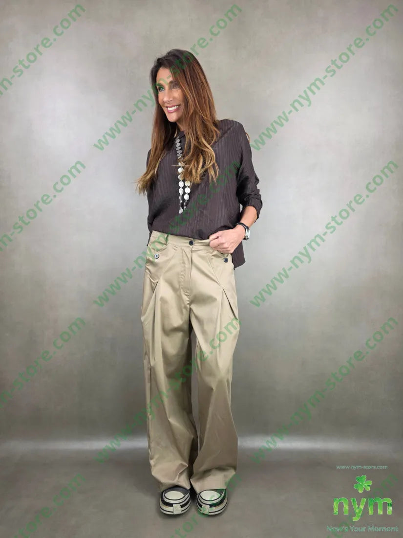 pantalone piega soffietto tessuto lucido 79vi19ny2ea PANTALONE