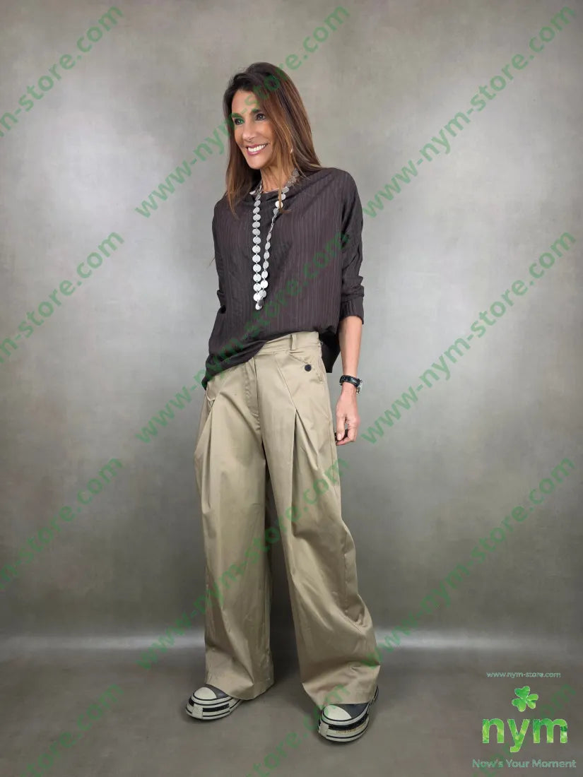 pantalone piega soffietto tessuto lucido 79vi19ny2ea PANTALONE