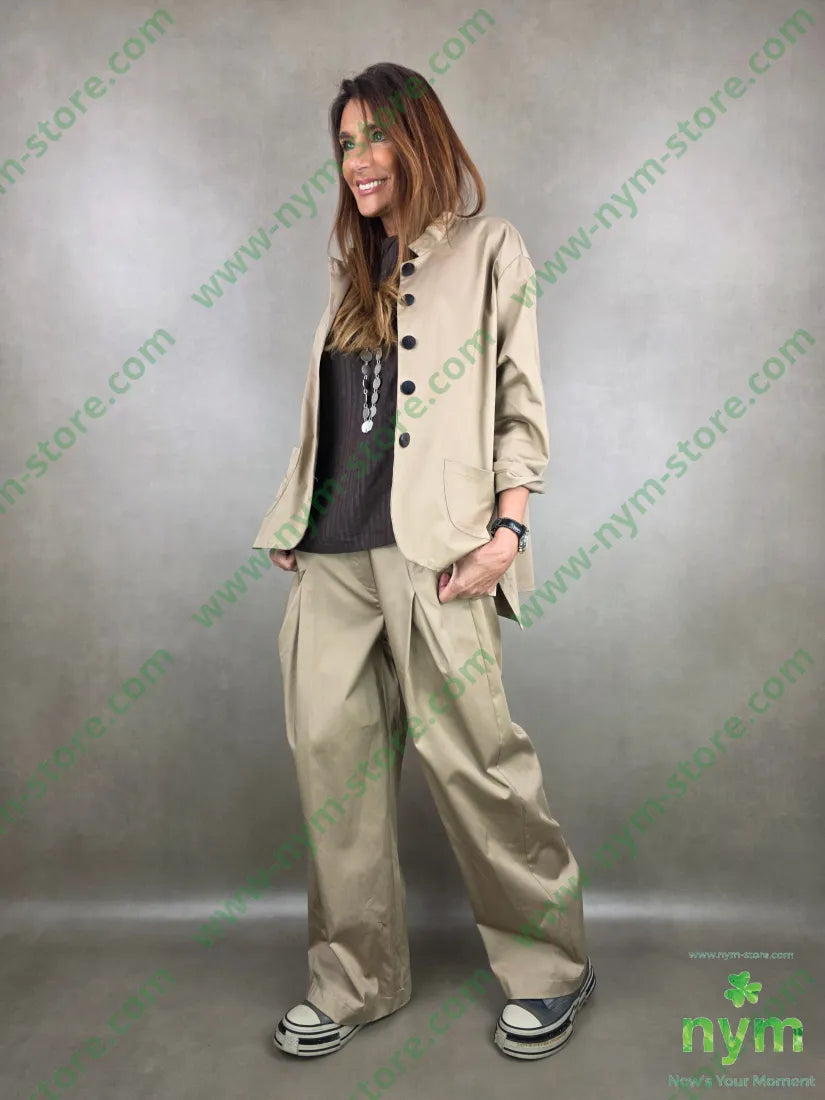 pantalone piega soffietto tessuto lucido 79vi19ny2ea PANTALONE