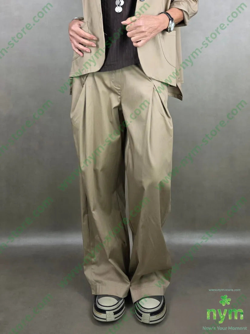 pantalone piega soffietto tessuto lucido 79vi19ny2ea U / CAMMELLO / PE26 PANTALONE