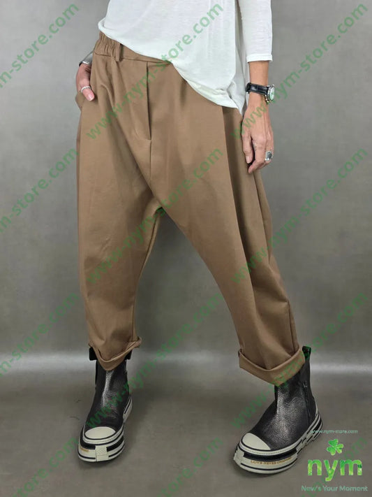pantalone pinces piatta punto mi 52co40ny8ea U / CAMMELLO / AI25 PANTALONE