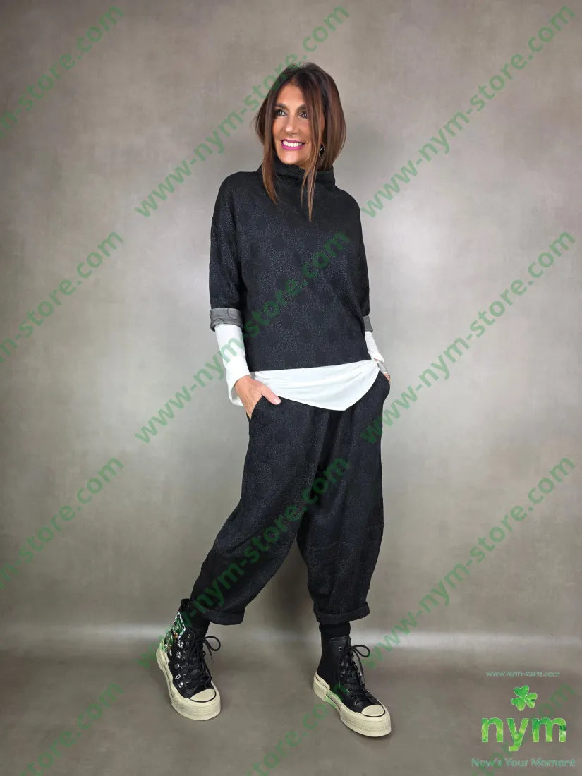 pantalone pois 3d corto 55ry40pl5ea U / NERO / AI25 PANTALONE