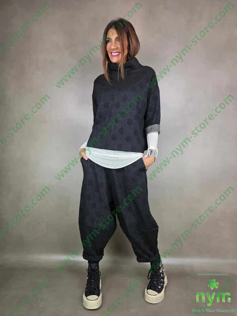 pantalone pois 3d corto 55ry40pl5ea U / NERO / AI25 PANTALONE