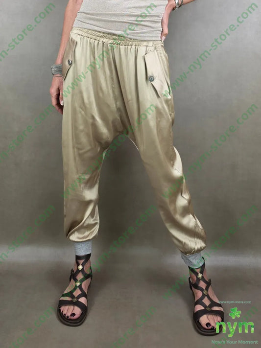 pantalone polsino lurex 96vi4ea - 1 / CAMMELLO / PE26 - PANTALONE