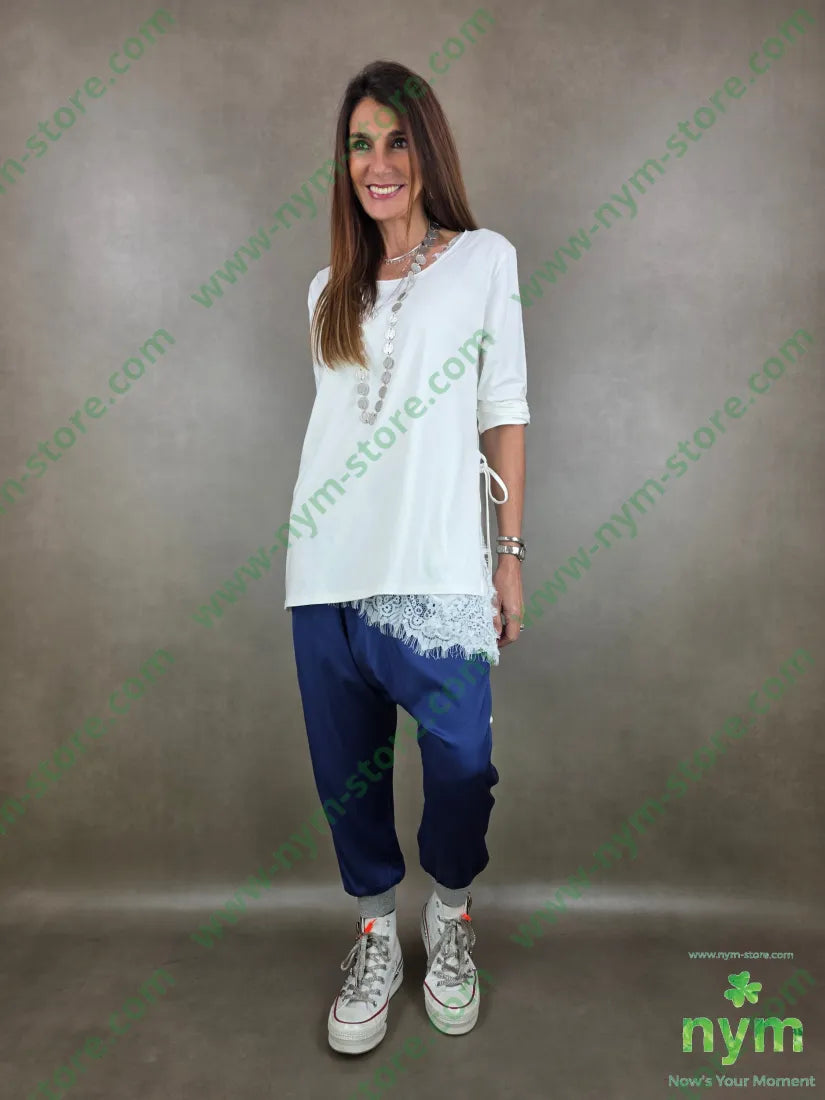 pantalone polsino lurex 96vi4ea PANTALONE