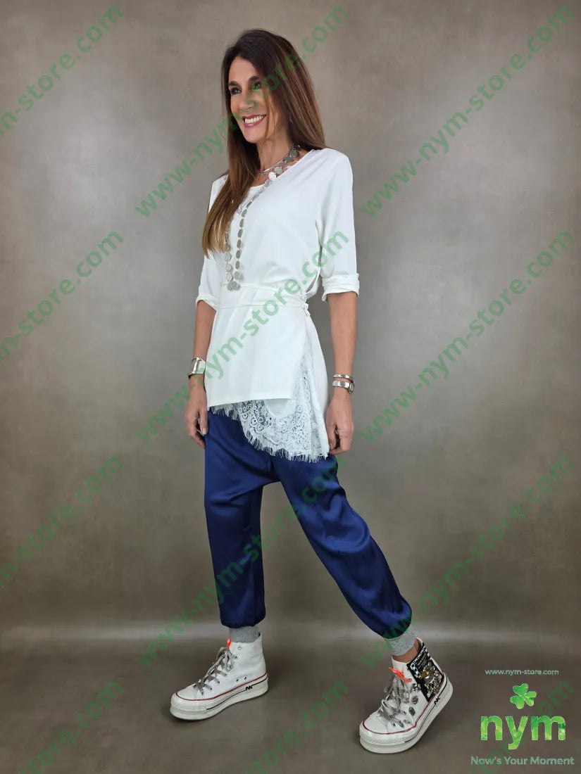 pantalone polsino lurex 96vi4ea PANTALONE