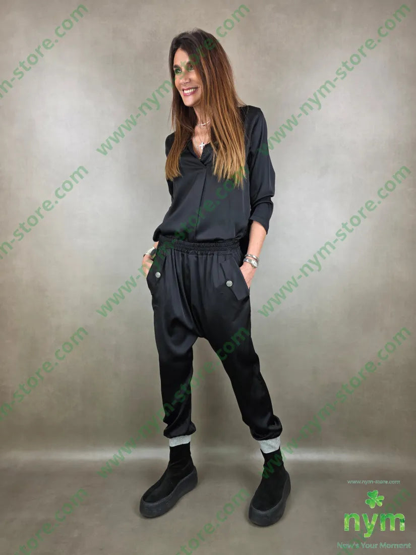 pantalone polsino lurex 96vi4ea PANTALONE