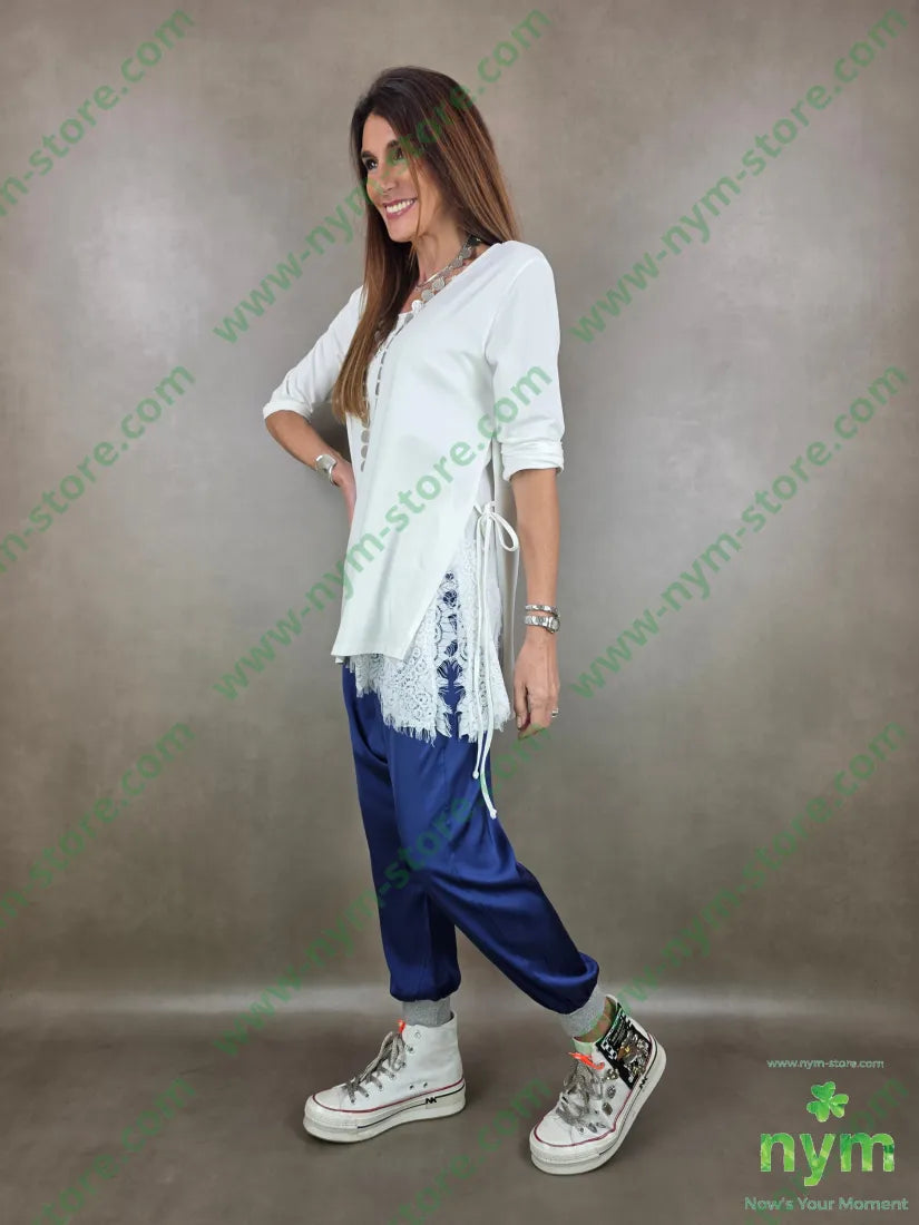 pantalone polsino lurex 96vi4ea PANTALONE