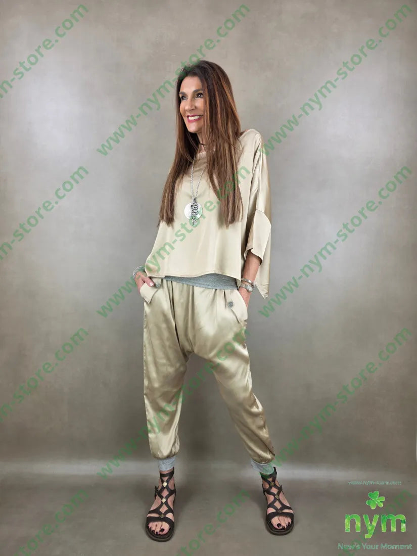 pantalone polsino lurex 96vi4ea - PANTALONE