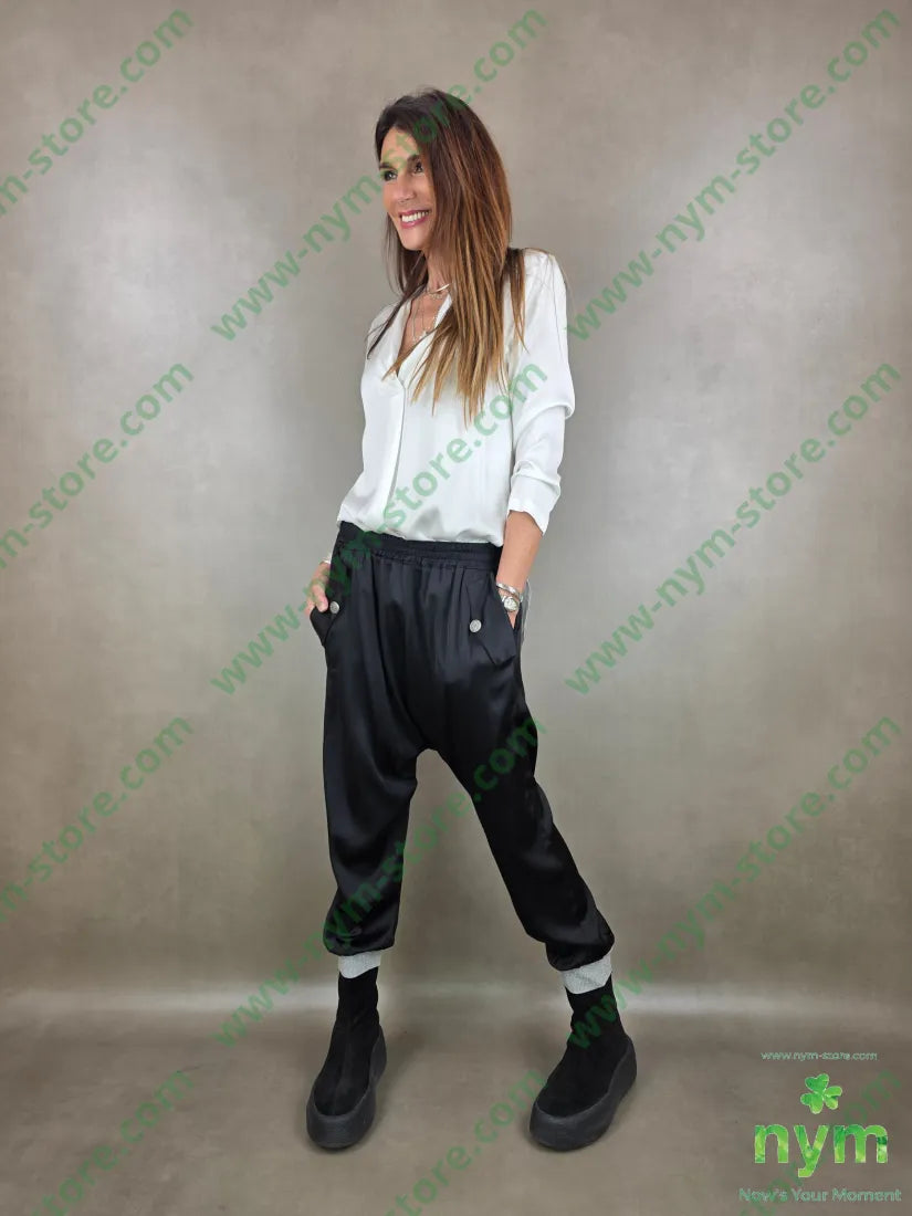 pantalone polsino lurex 96vi4ea PANTALONE