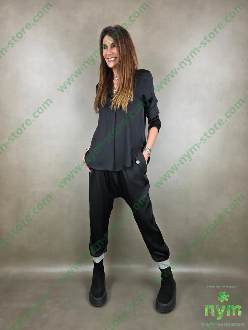 pantalone polsino lurex 96vi4ea PANTALONE