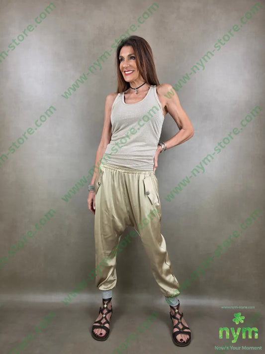 pantalone polsino lurex 96vi4ea - PANTALONE