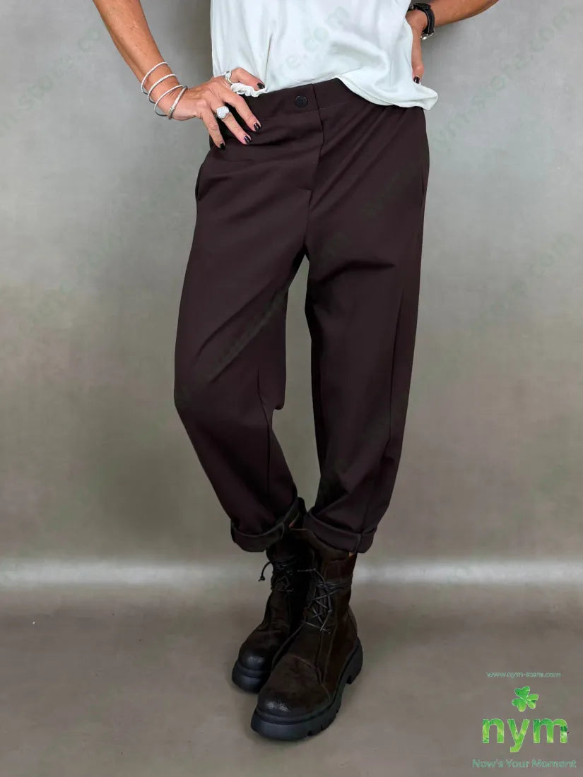 Pantalone punto roma una tasca dietro 65vi30ny5ea - U / MARRONE / AI26 - PANTALONE
