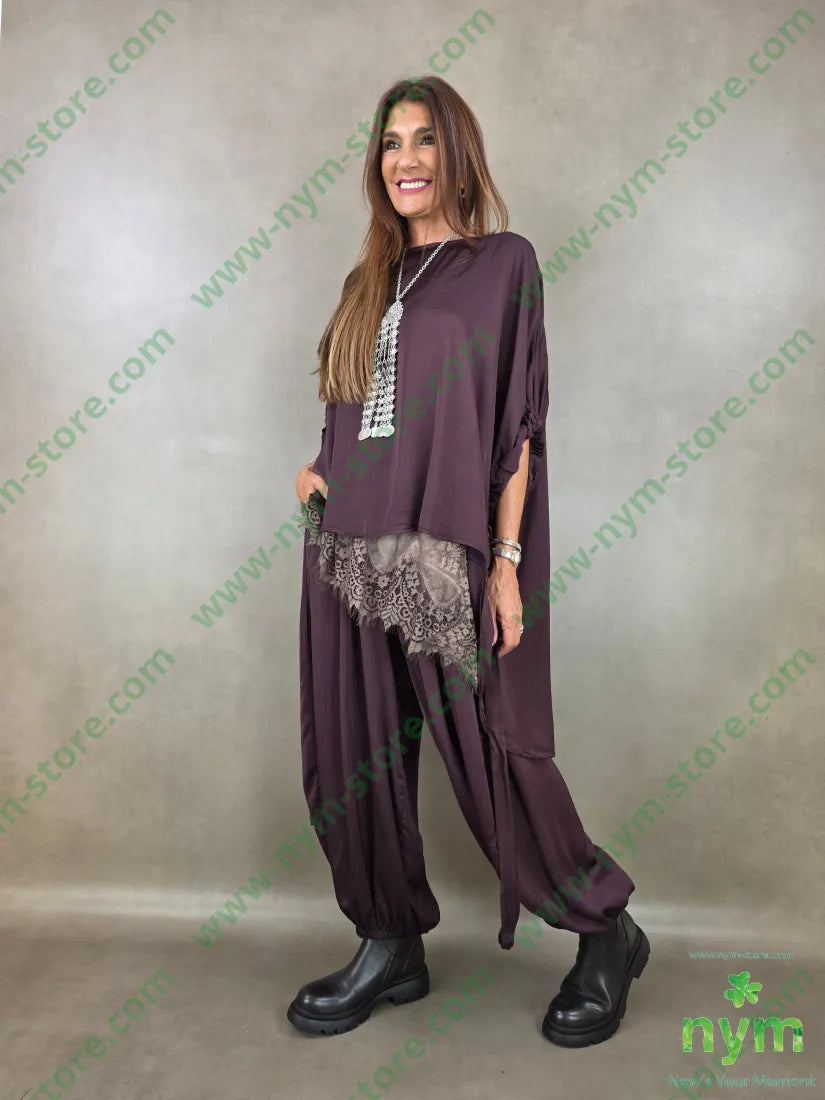 pantalone raso con elastico 60ry40vi - U / BORDO / AI26 - PANTALONE