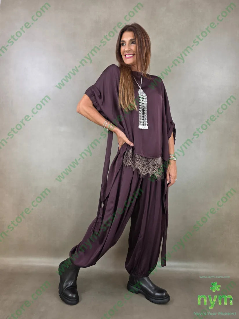 pantalone raso con elastico 60ry40vi - U / BORDO / AI26 - PANTALONE