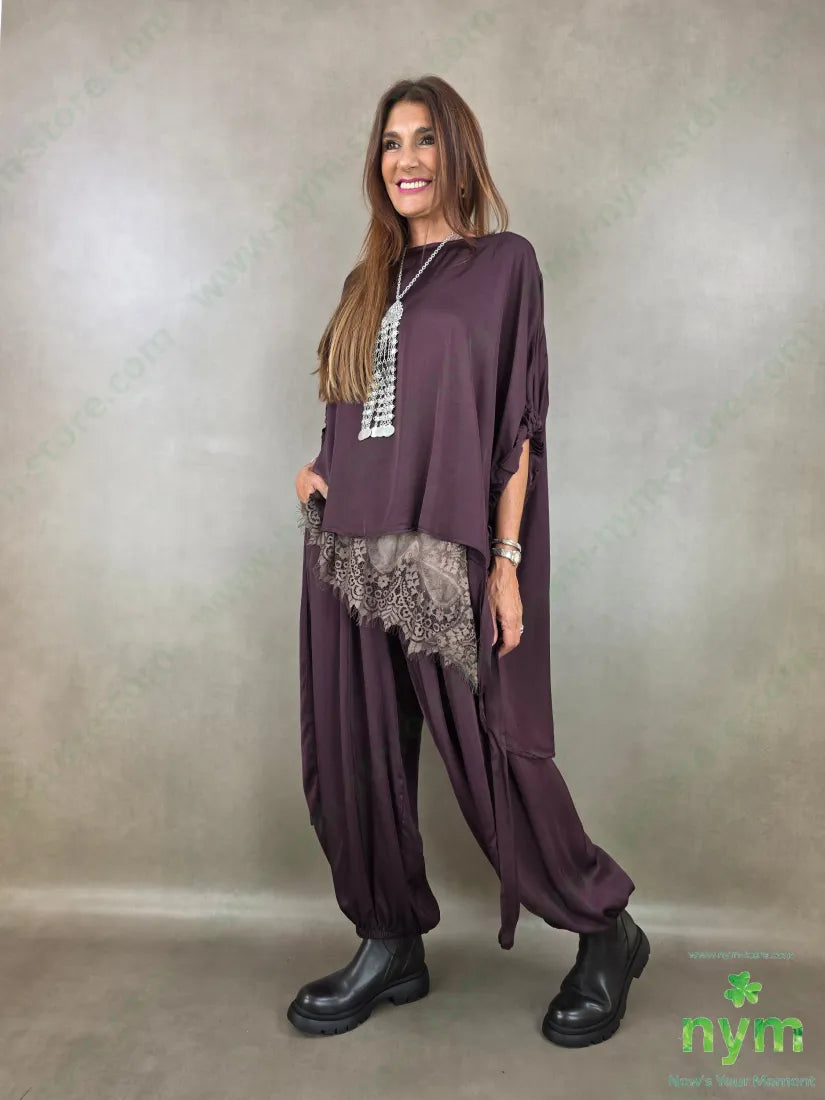 pantalone raso con elastico 60ry40vi - U / BORDO / AI26 - PANTALONE